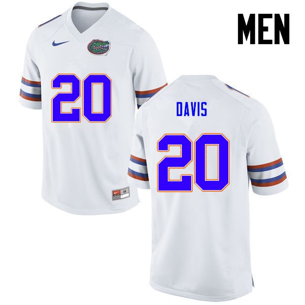 Florida Gators Men #20 Malik Davis College Football White